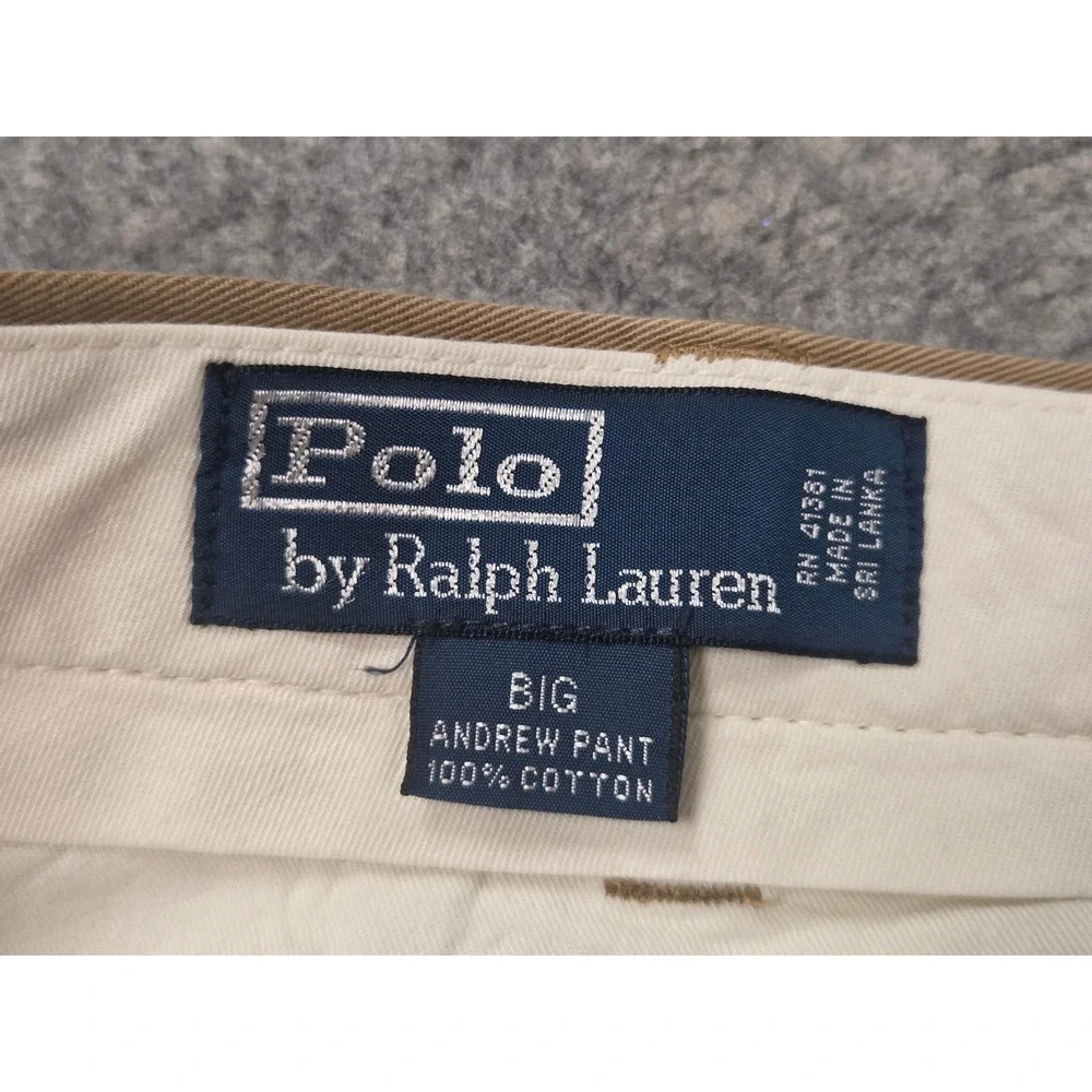 Polo Ralph Lauren Big Andrew Pant Mens 50x32 Actual 50x26 Tan Khaki Chinos *Read